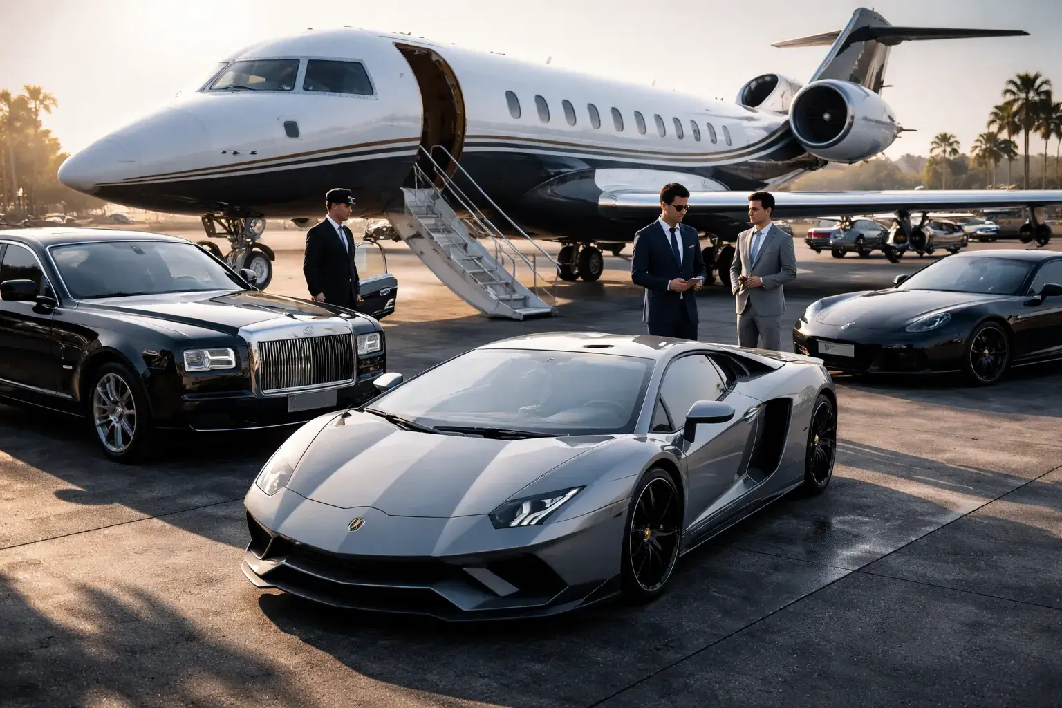 Luxury vehicle and transport rentals managed inside a private membership club.