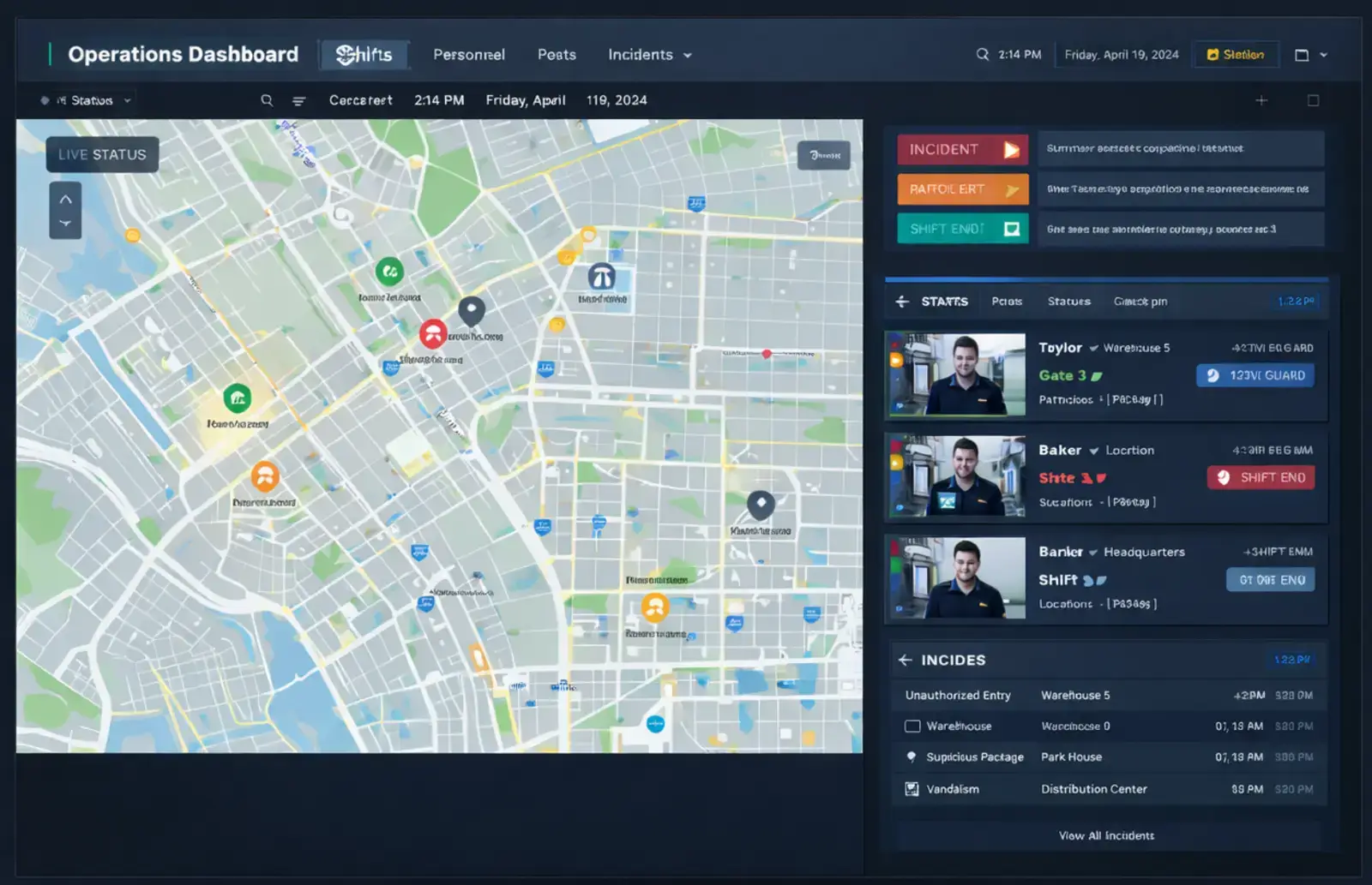 Live operations dashboard
